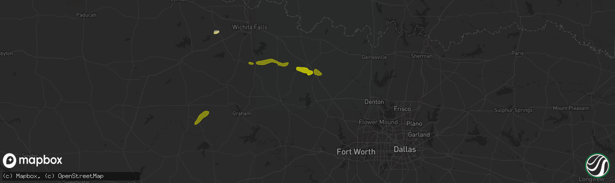 Hail map in Chico, TX on March 19, 2015
