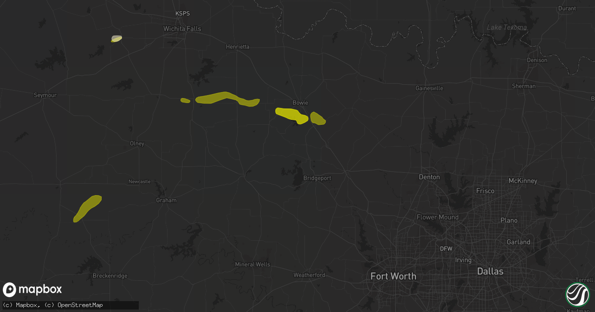 Hail map in Chico, TX on March 19, 2015