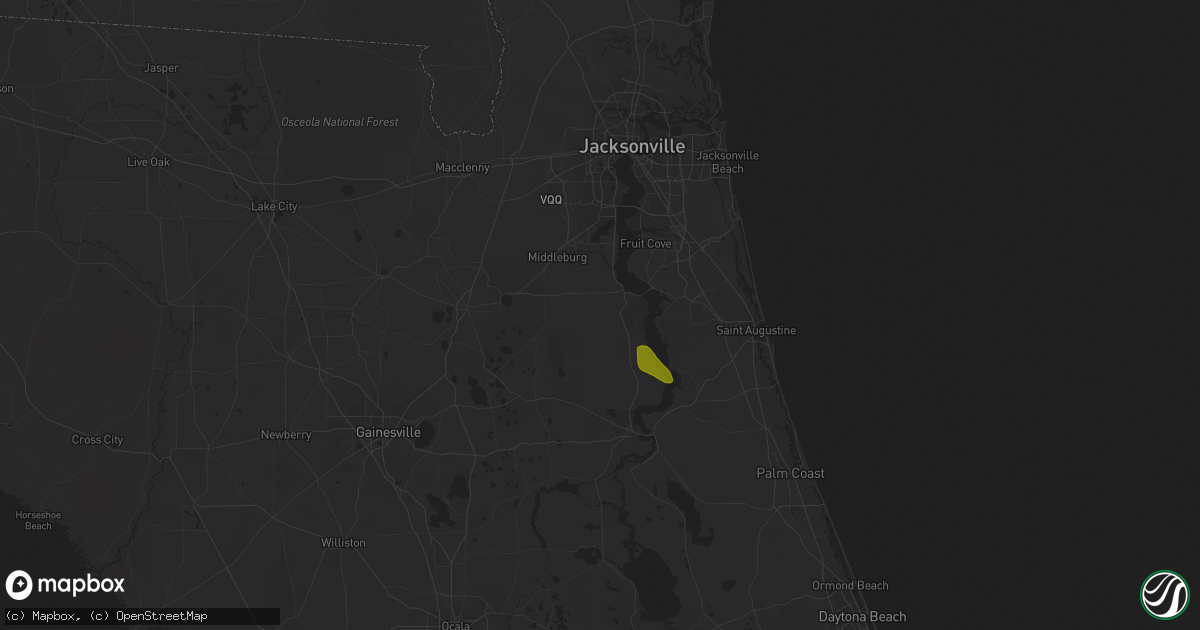 Hail map in Green Cove Springs, FL on March 19, 2015
