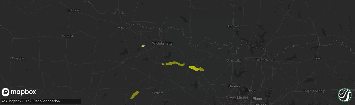 Hail map in Henrietta, TX on March 19, 2015