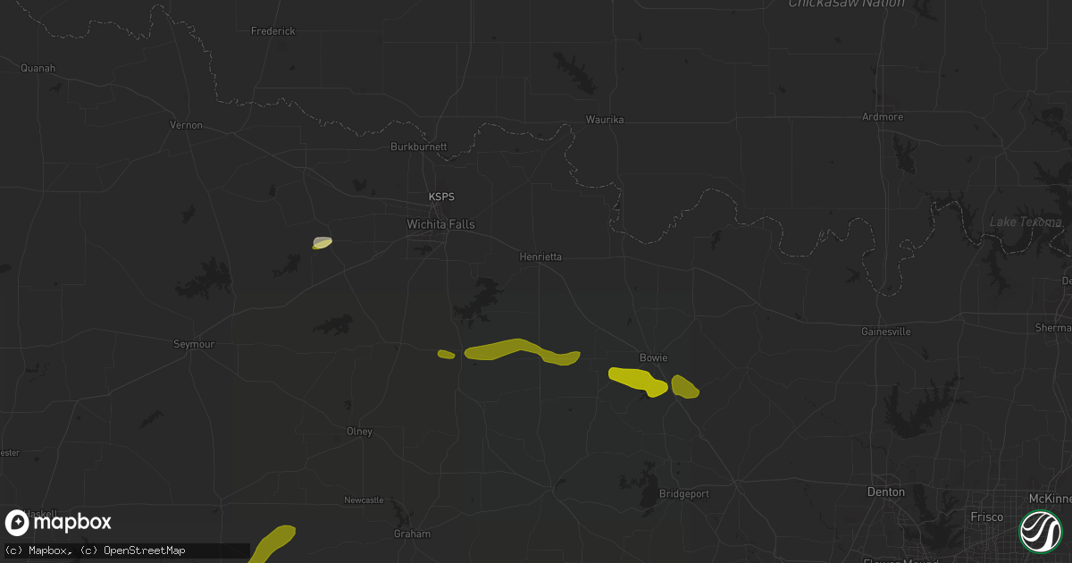 Hail map in Henrietta, TX on March 19, 2015