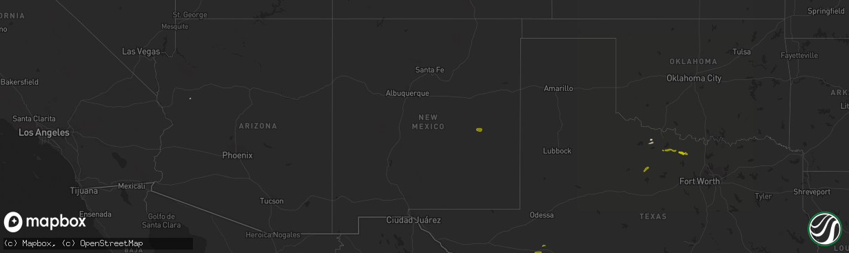 Hail map in New Mexico on March 19, 2015