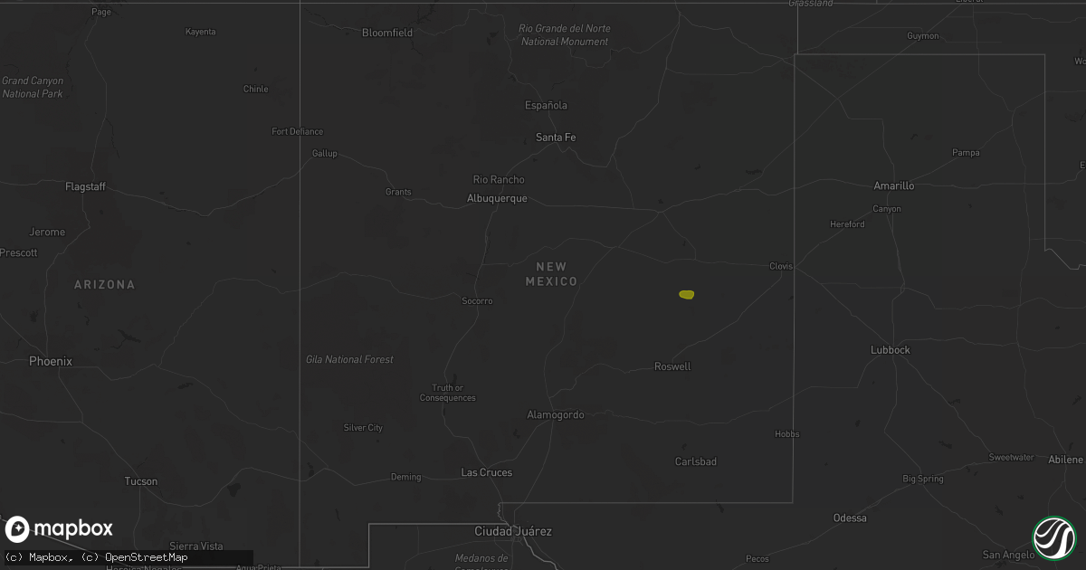 Hail map in New Mexico on March 19, 2015