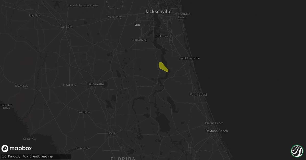 Hail map in Palatka, FL on March 19, 2015