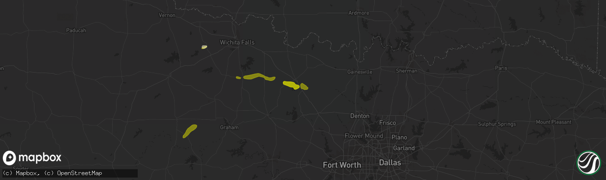 Hail map in Sunset, TX on March 19, 2015