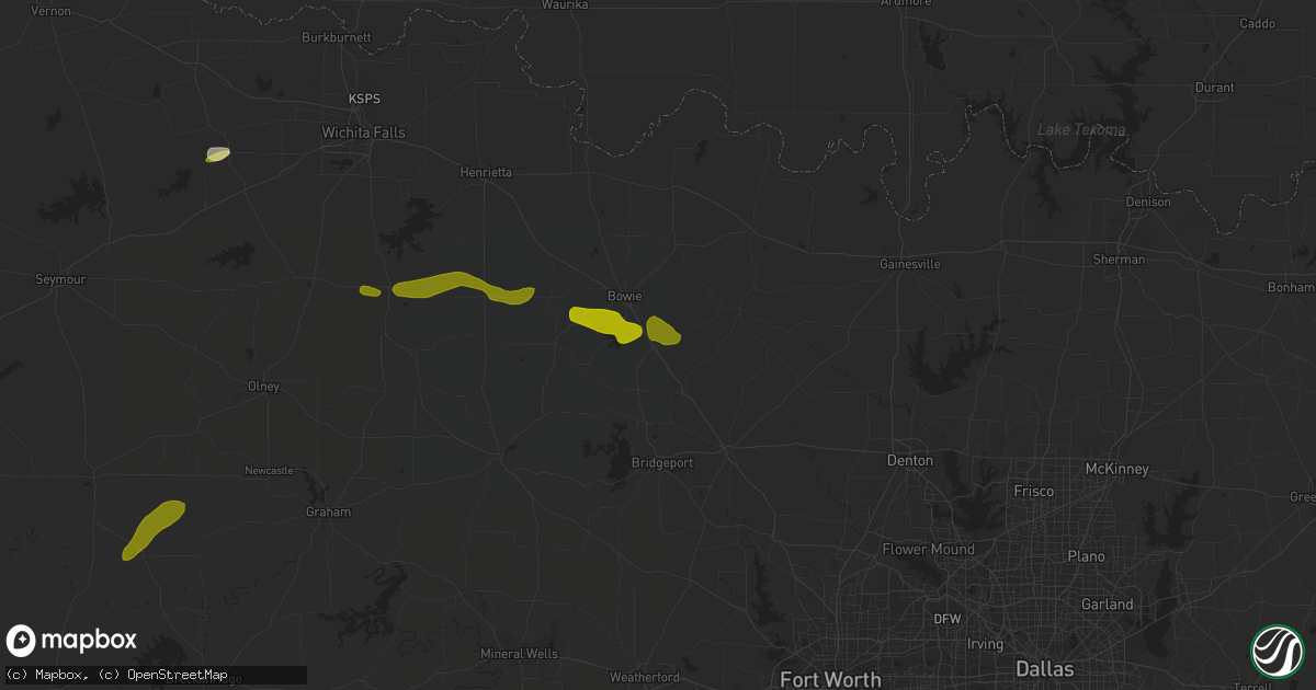 Hail map in Sunset, TX on March 19, 2015