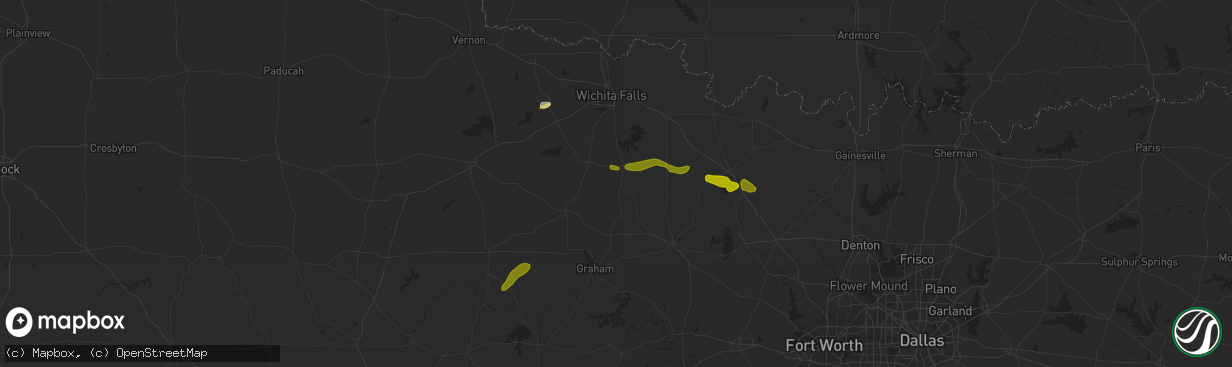 Hail map in Windthorst, TX on March 19, 2015