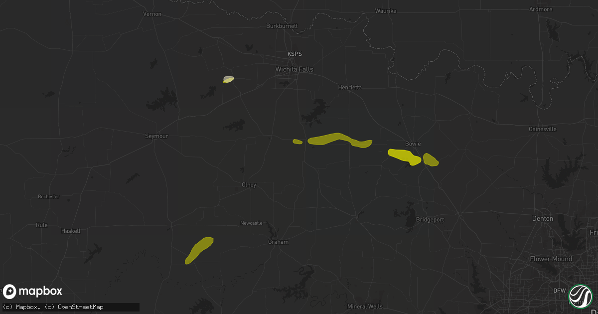 Hail map in Windthorst, TX on March 19, 2015