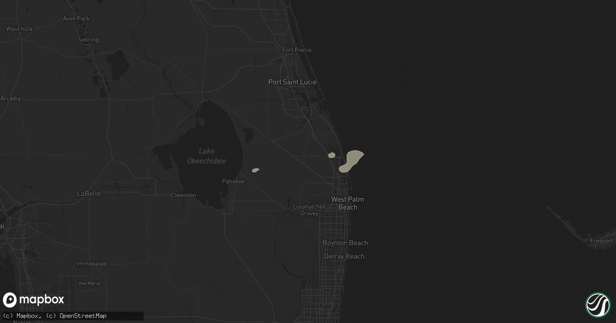 Hail map in Loxahatchee, FL on March 19, 2016