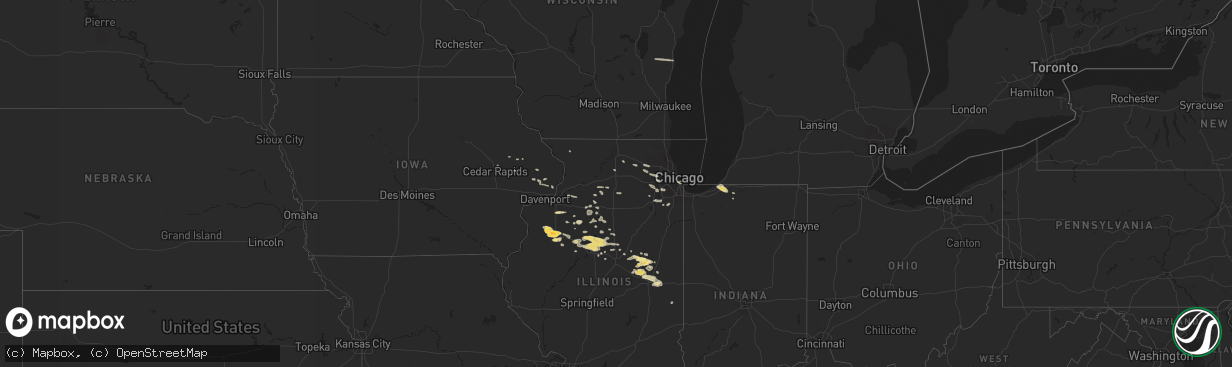 Hail map in Illinois on March 19, 2017