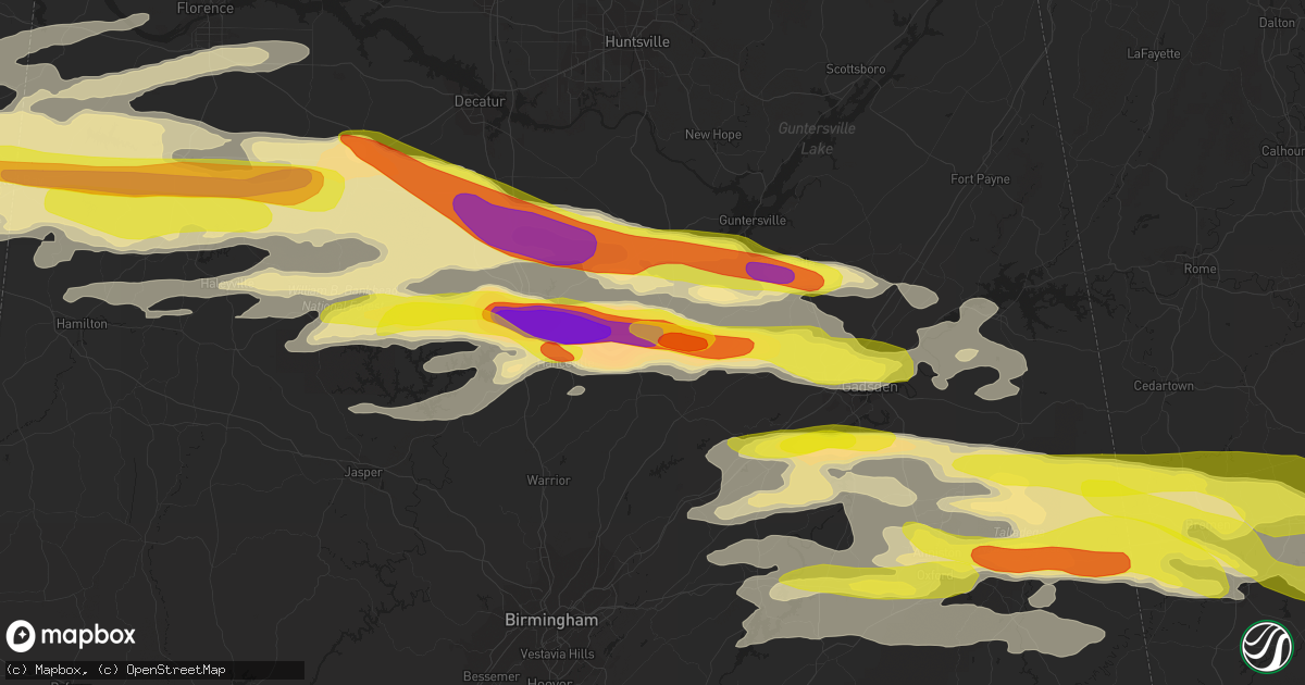 Hail map in Blountsville, AL on March 19, 2018