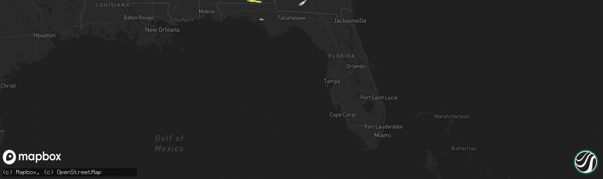 Hail map in Florida on March 19, 2018