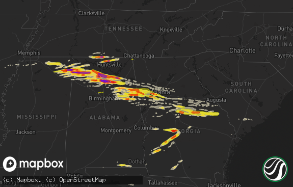 Hail map preview on 03-19-2018