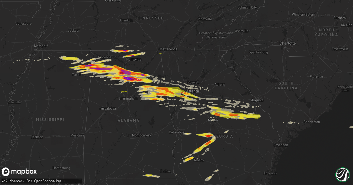 Hail map on March 19, 2018
