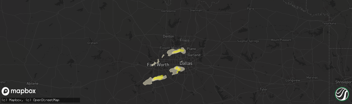 Hail map in Coppell, TX on March 19, 2020