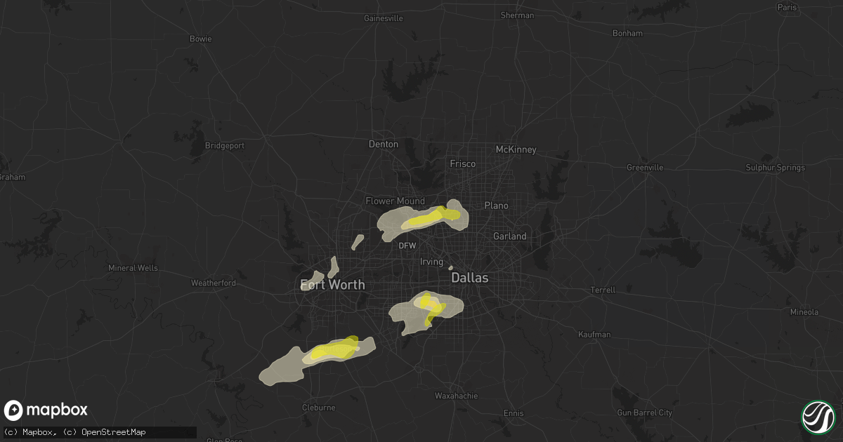 Hail map in Coppell, TX on March 19, 2020