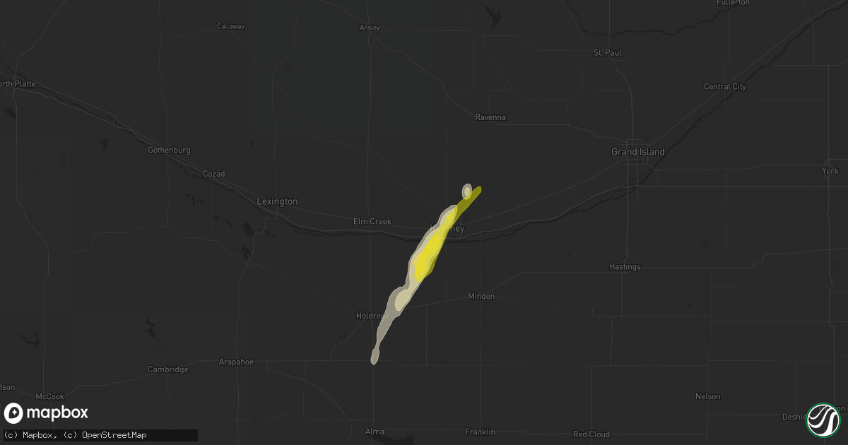 Hail map in Kearney, NE on March 19, 2020