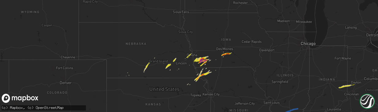 Hail map on March 19, 2020