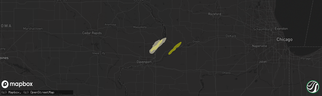 Hail map in Albany, IL on March 19, 2025