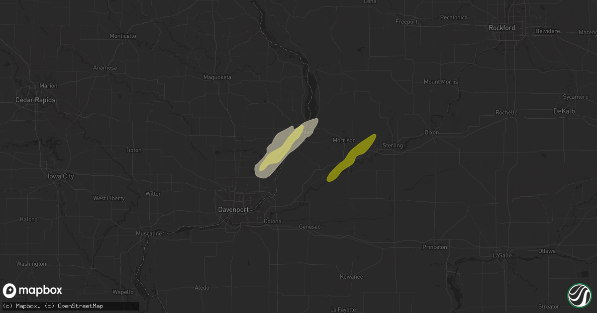 Hail map in Albany, IL on March 19, 2025