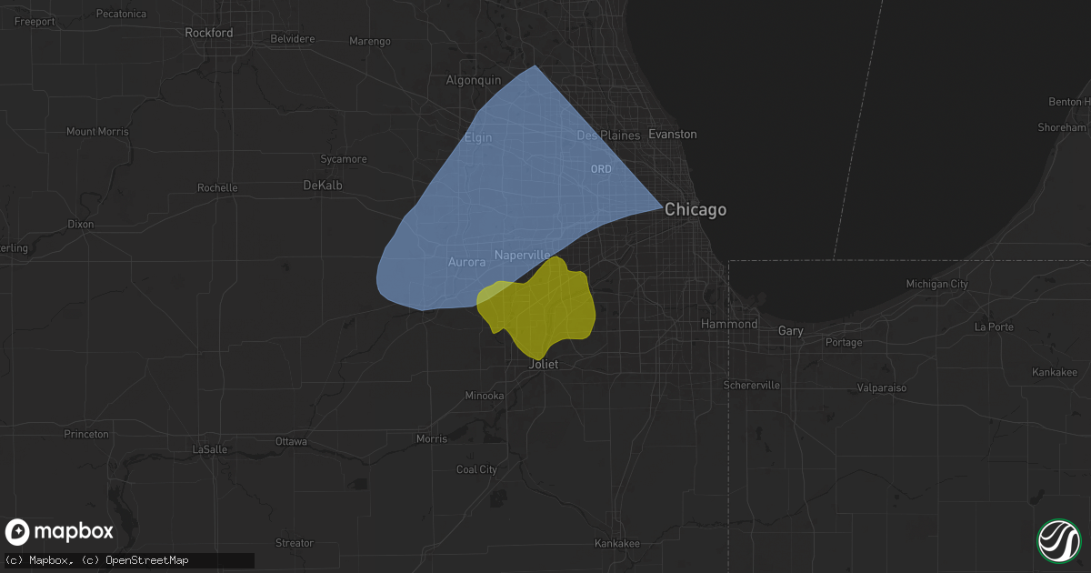 Hail map in Bolingbrook, IL on March 19, 2025