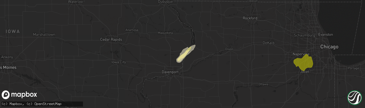 Hail map in Camanche, IA on March 19, 2025