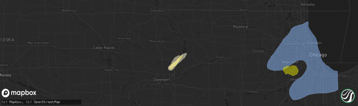 Hail map in Clinton, IA on March 19, 2025