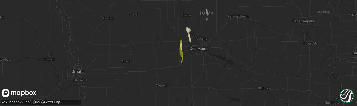 Hail map in De Soto, IA on March 19, 2025