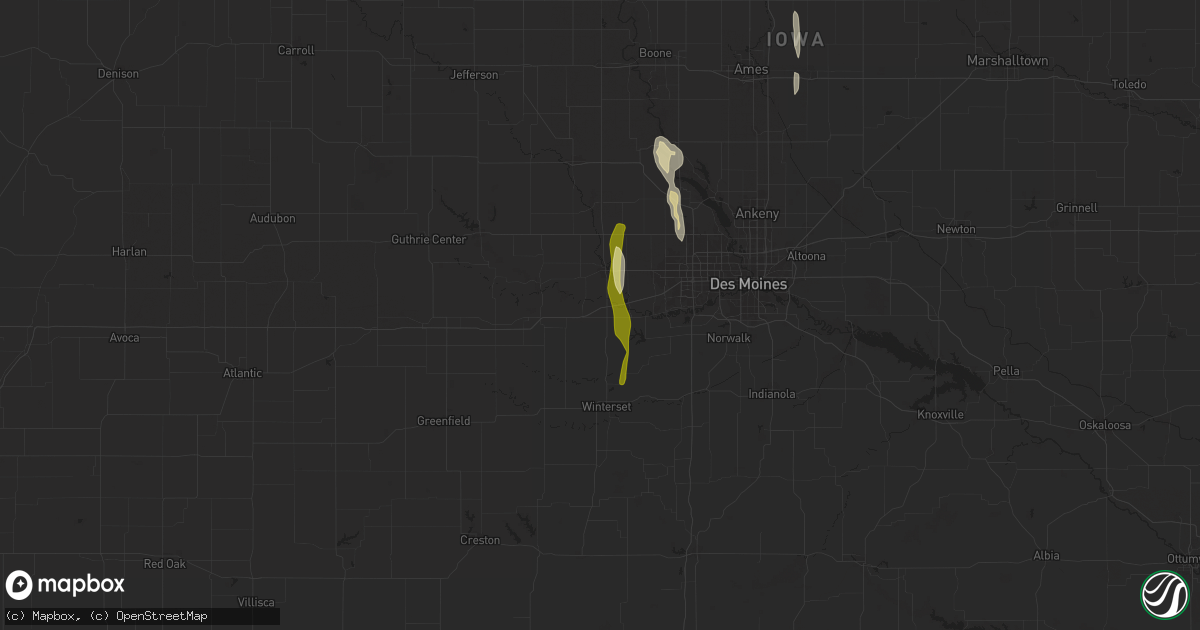 Hail map in De Soto, IA on March 19, 2025