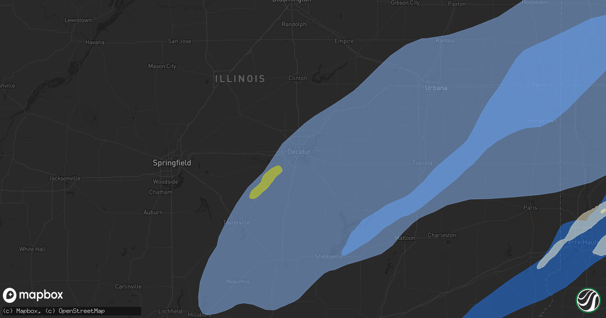 Hail map in Decatur, IL on March 19, 2025