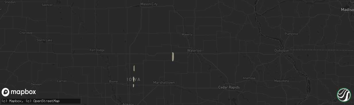 Hail map in Dike, IA on March 19, 2025