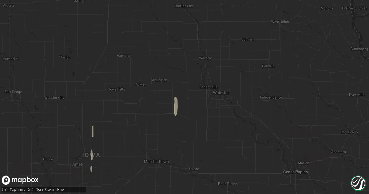 Hail map in Dike, IA on March 19, 2025