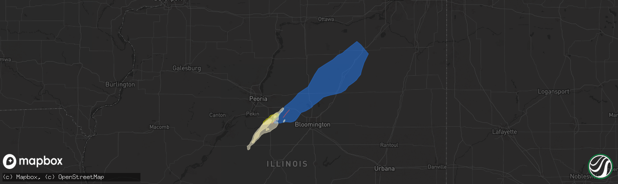 Hail map in El Paso, IL on March 19, 2025