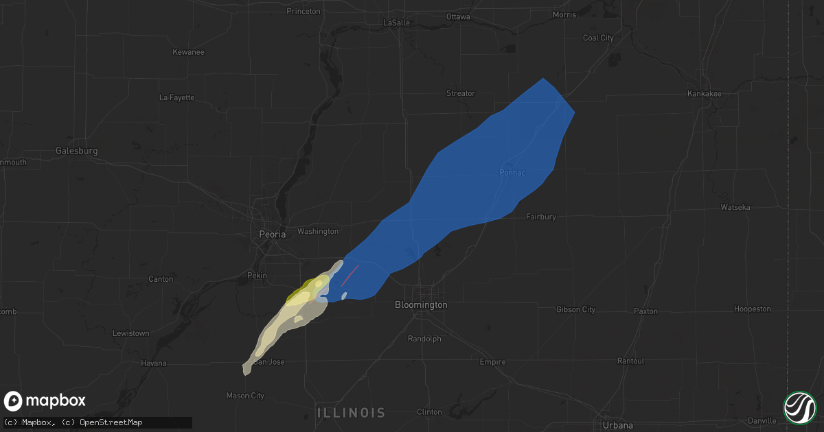 Hail map in El Paso, IL on March 19, 2025