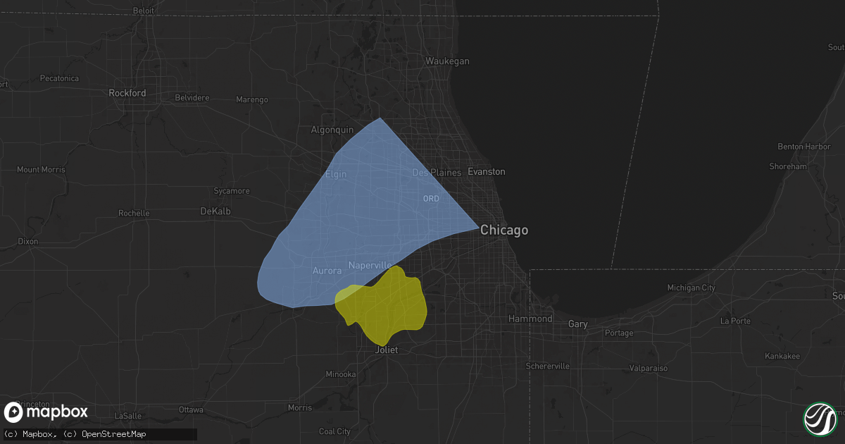 Hail map in Elmhurst, IL on March 19, 2025