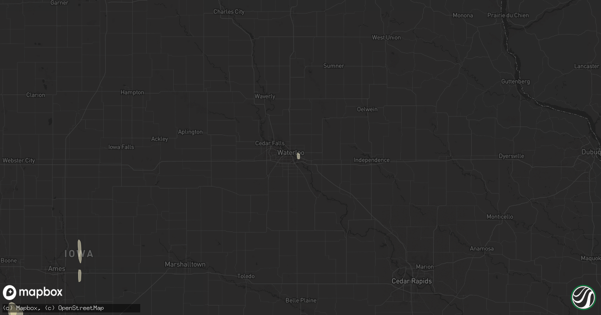 Hail map in Evansdale, IA on March 19, 2025