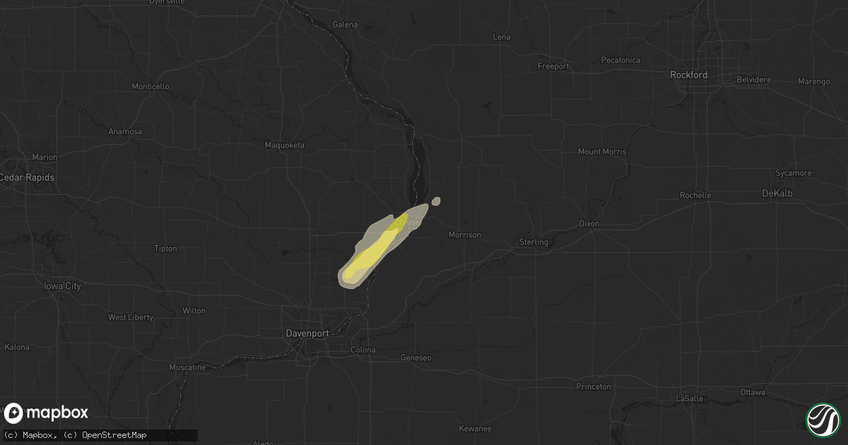 Hail map in Fulton, IL on March 19, 2025