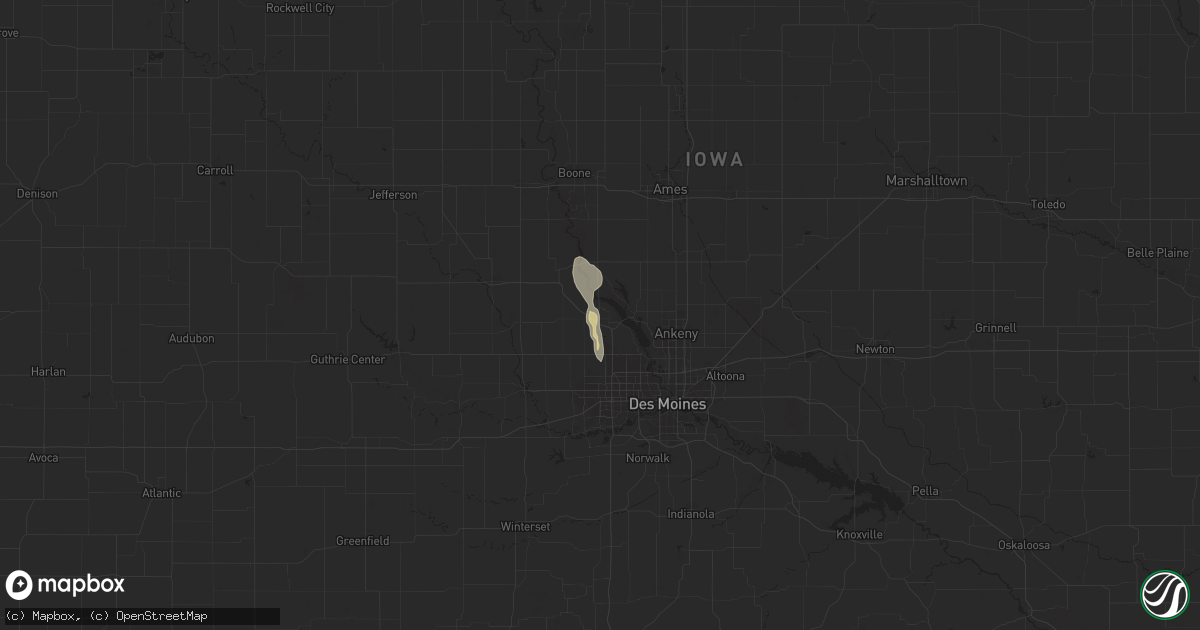 Hail map in Granger, IA on March 19, 2025