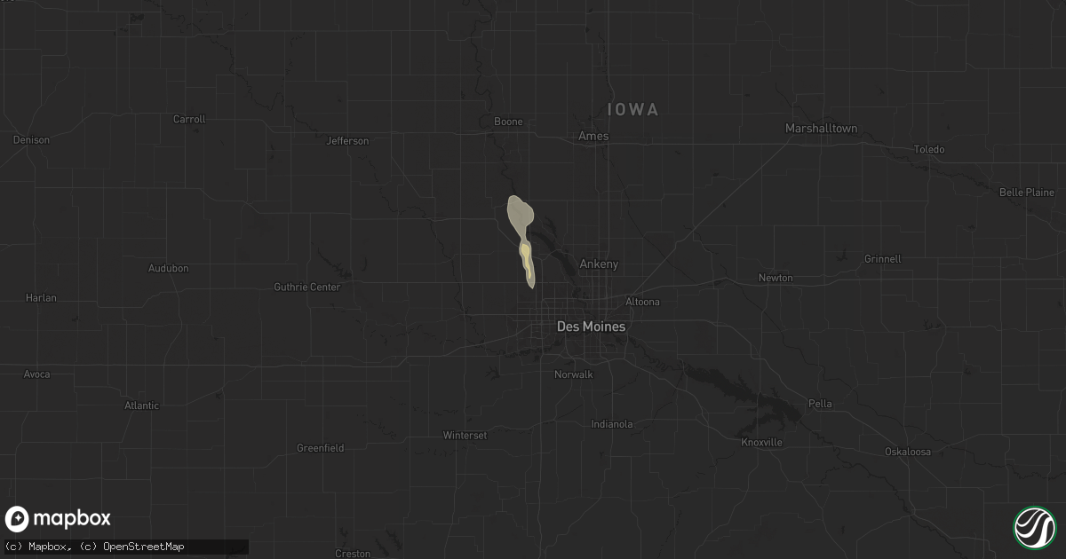 Hail map in Grimes, IA on March 19, 2025