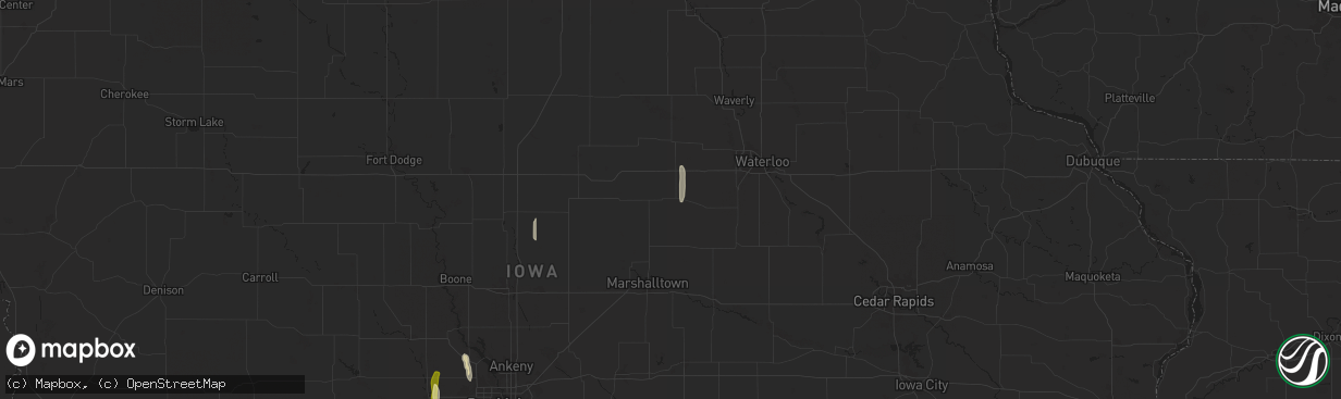 Hail map in Grundy Center, IA on March 19, 2025