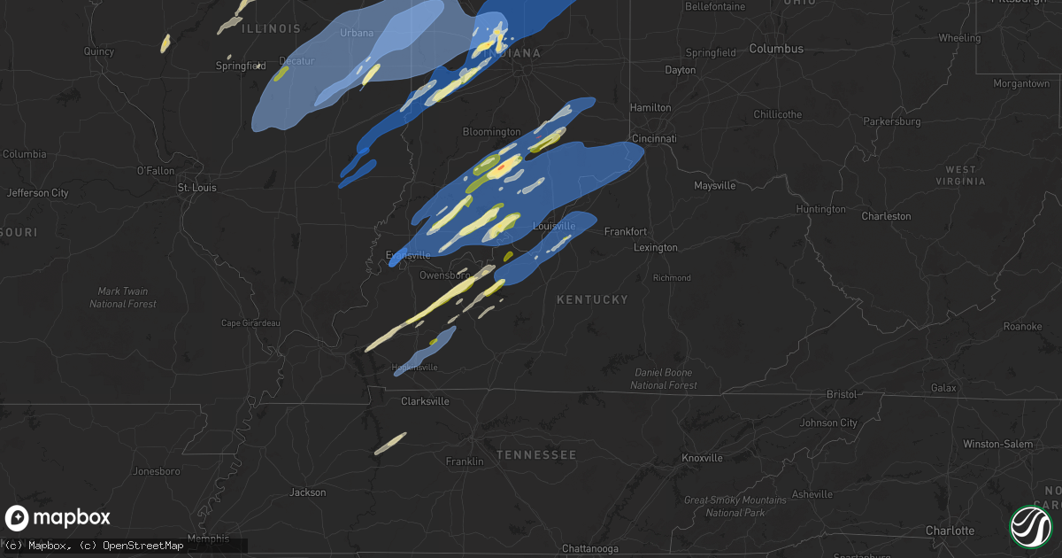 Hail map in Kentucky on March 19, 2025
