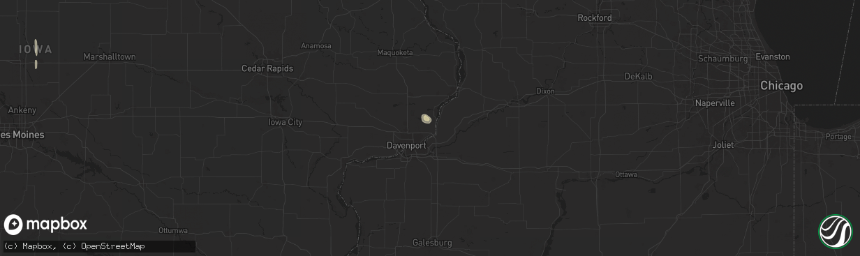 Hail map in Le Claire, IA on March 19, 2025