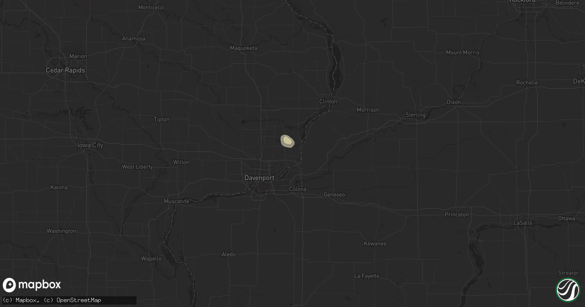 Hail map in Le Claire, IA on March 19, 2025