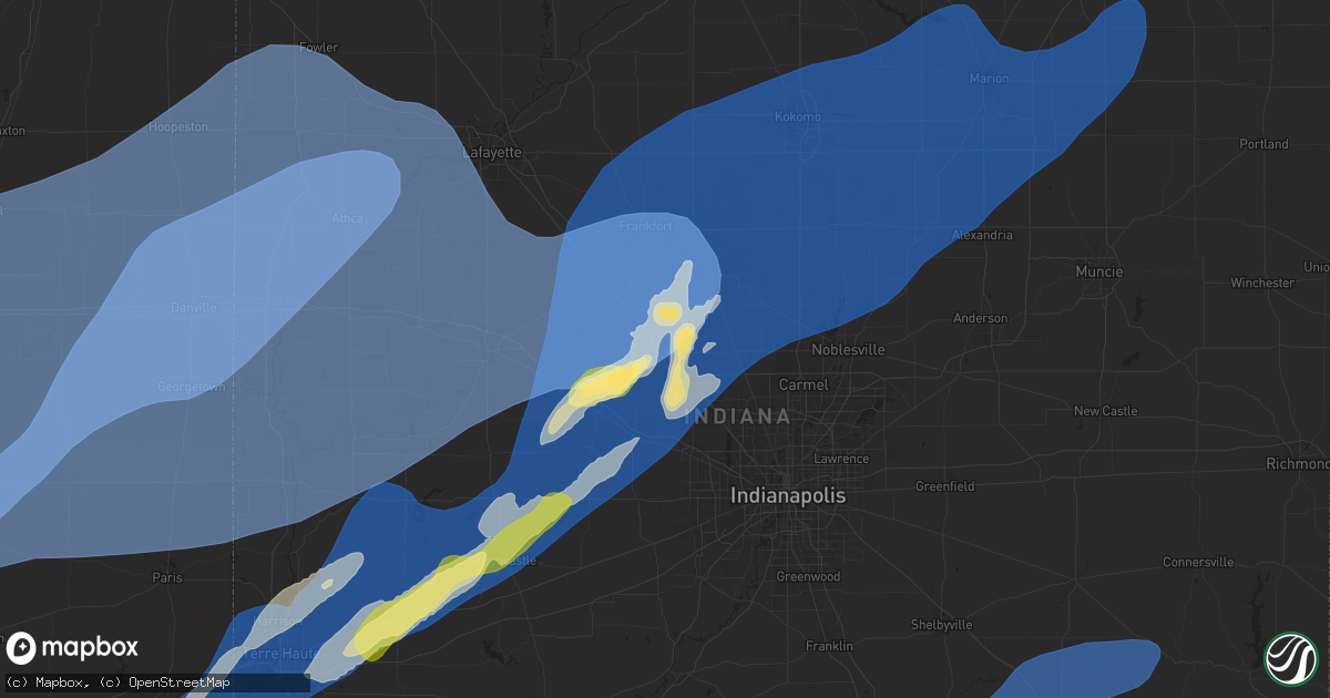 Hail map in Lebanon, IN on March 19, 2025