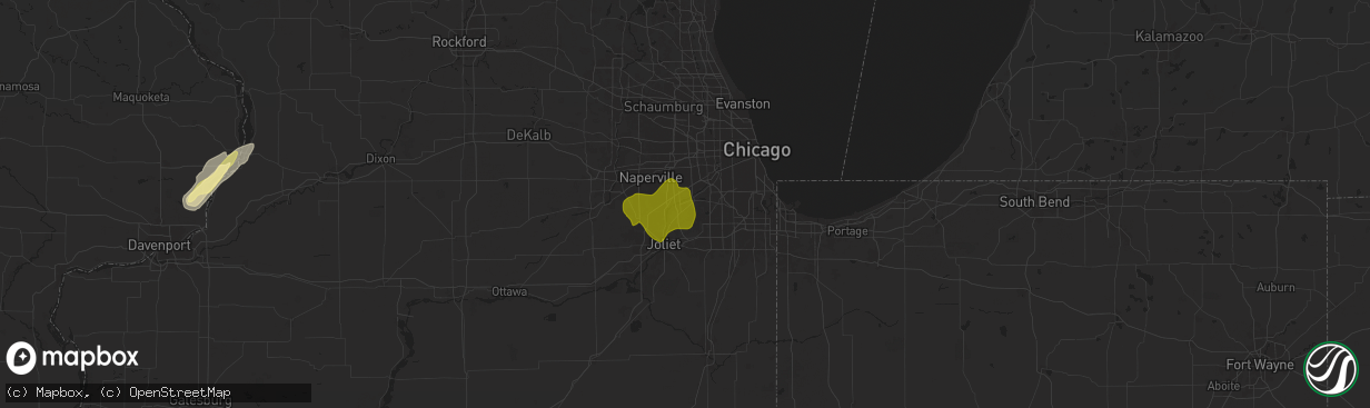 Hail map in Lemont, IL on March 19, 2025