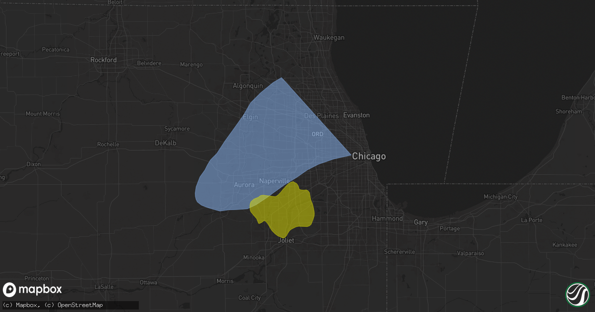 Hail map in Lombard, IL on March 19, 2025