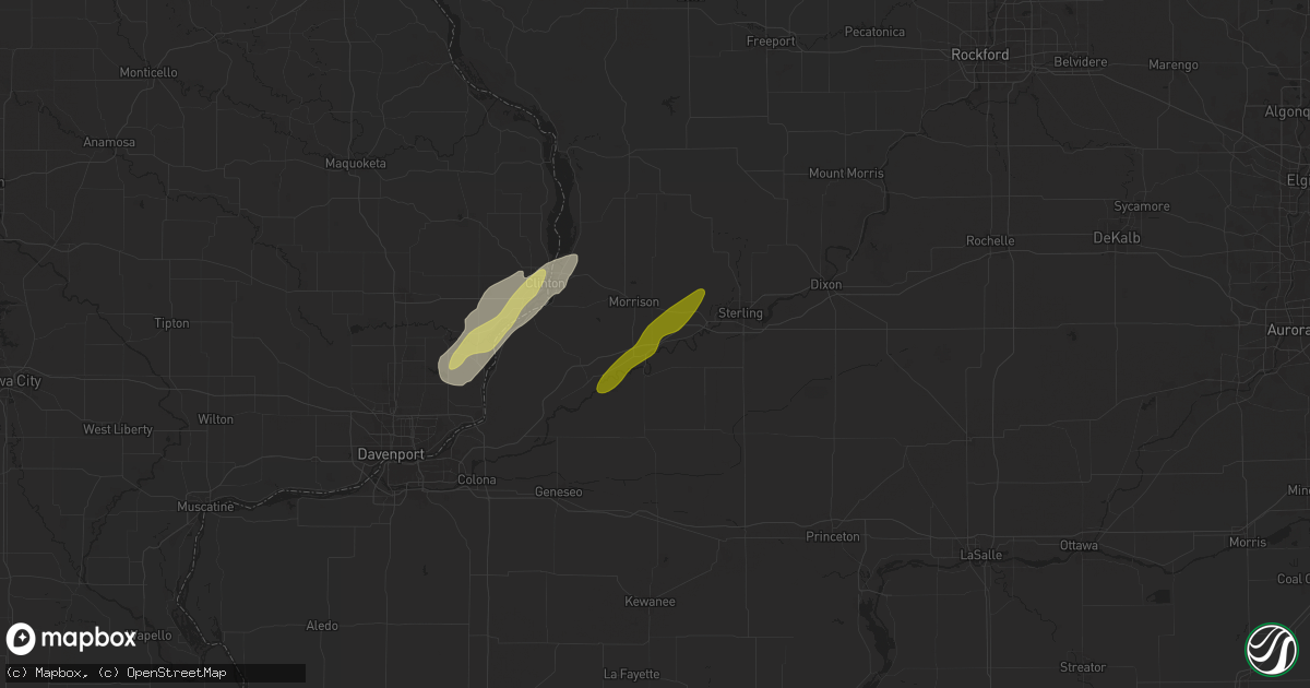 Hail map in Lyndon, IL on March 19, 2025