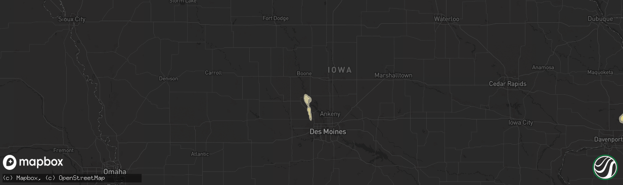 Hail map in Madrid, IA on March 19, 2025