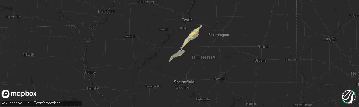 Hail map in Mason City, IL on March 19, 2025