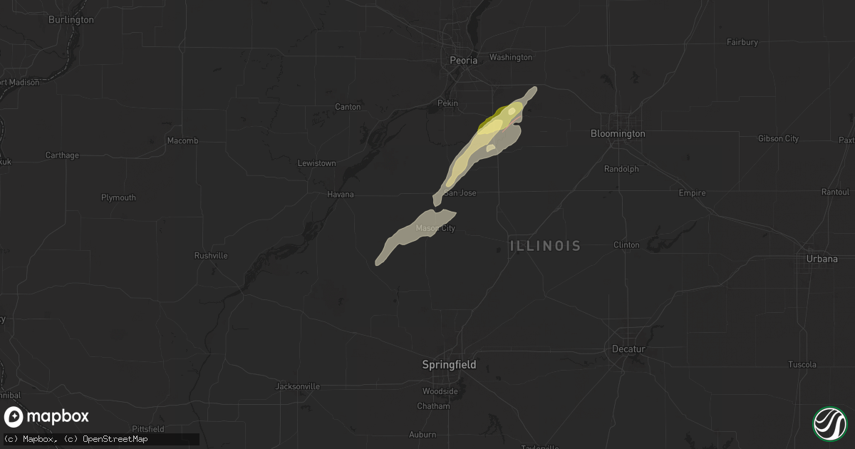 Hail map in Mason City, IL on March 19, 2025